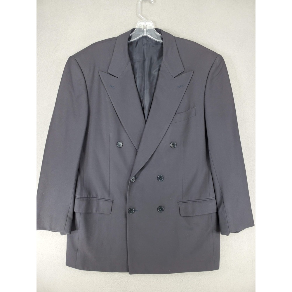 Vintage Gucci Black Sport‎ Suit Jacket 100% Wool double Breasted Men's 42 Chest
